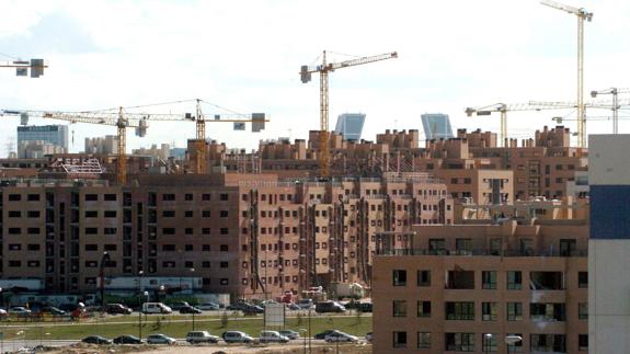 Construcción de viviendas en Madrid.