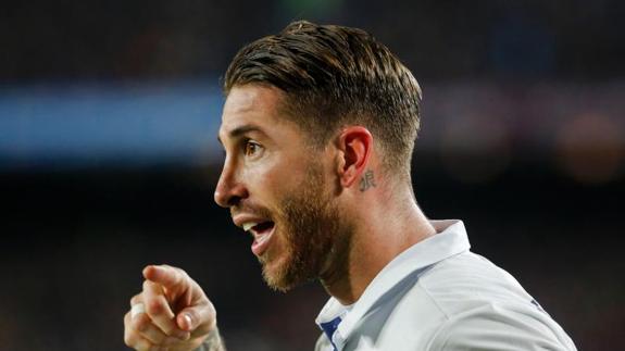 Sergio Ramos, tras su gol en el clásico. 