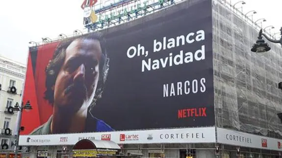 Colombia pide a Carmena que retire el cartel de la serie 'Narcos' de la Puerta de Sol de Madrid