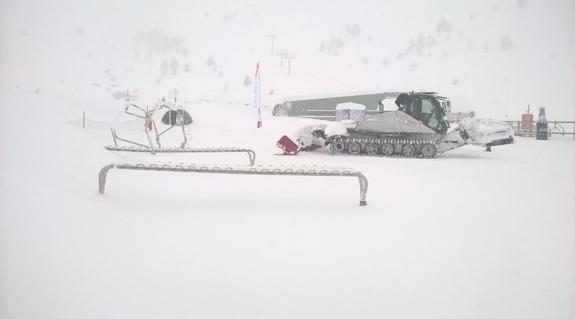 La zona Ampriu, de Cerler, tras la nevada de este fin de semana