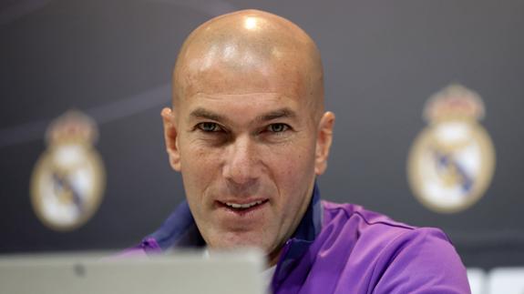 Zinedine Zidane, en rueda de prensa. 