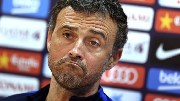 Luis Enrique, en rueda de prensa. 