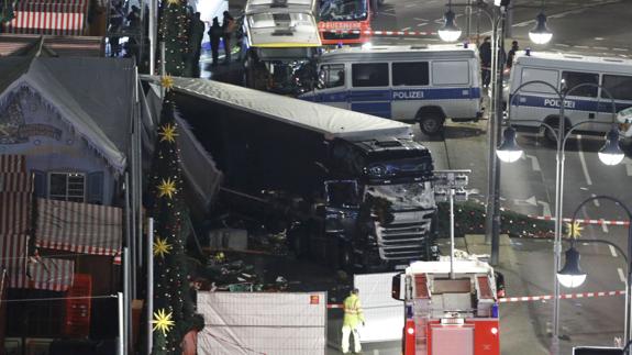 El camión que usó Anis Amri para su atentado en Berlín.