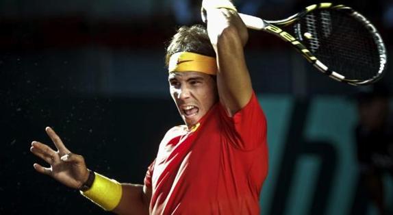 Rafa Nadal, con España en la Copa Davis. 