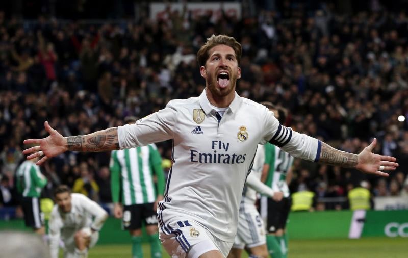 Sergio Ramos, tras el gol. 