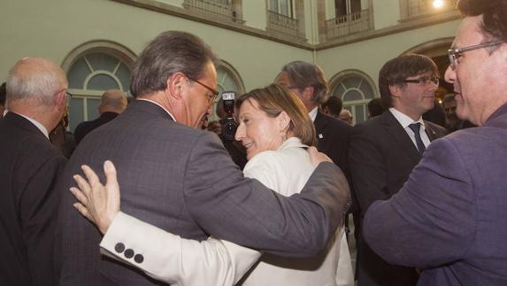 Carme Forcadell y Artur Mas, la semana pasada en Barcelona.