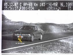 Imagen del infractor, captada por el radar. /GUARDIA CIVIL