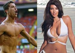 Kim Kardashian y Ronaldo, comida y postre