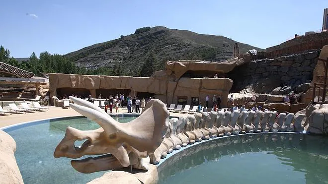 Instalaciones de la primera fase del parque de paleoaventura "El barranco perdido" en Enciso. 