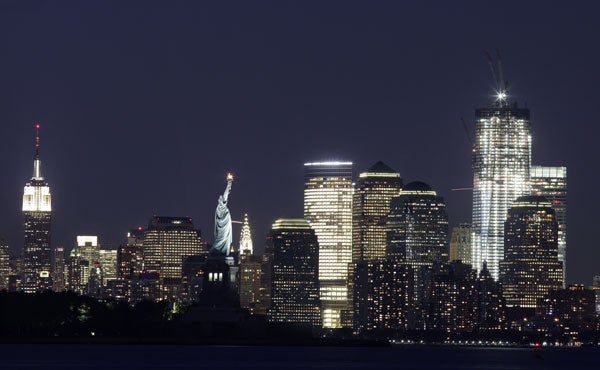 Vista nocturna de Nueva York.