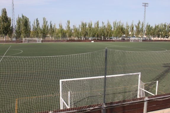El campo de fútbol artificial contará con gradas, que llevarán a quitar varios chopos del paseo. 
