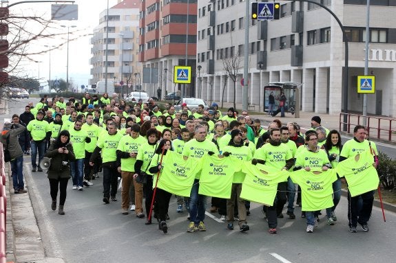 Imagen de la manifestación que los trabajadores de Starglass secundaron el pasado viernes. :: juan marín