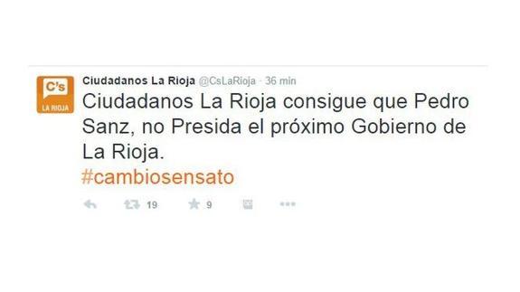 «Ciudadanos consigue que Sanz no presida el Gobierno»