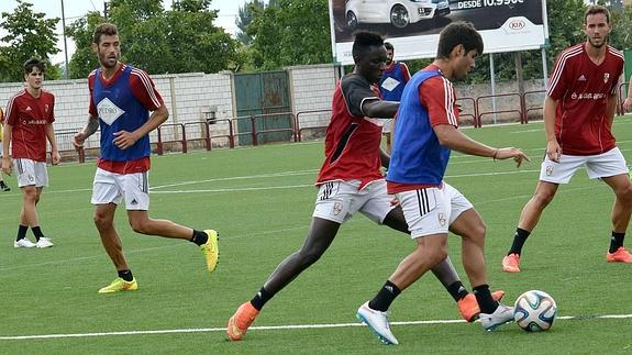 Ba, en el entrenamiento de la UDL de esta mañana