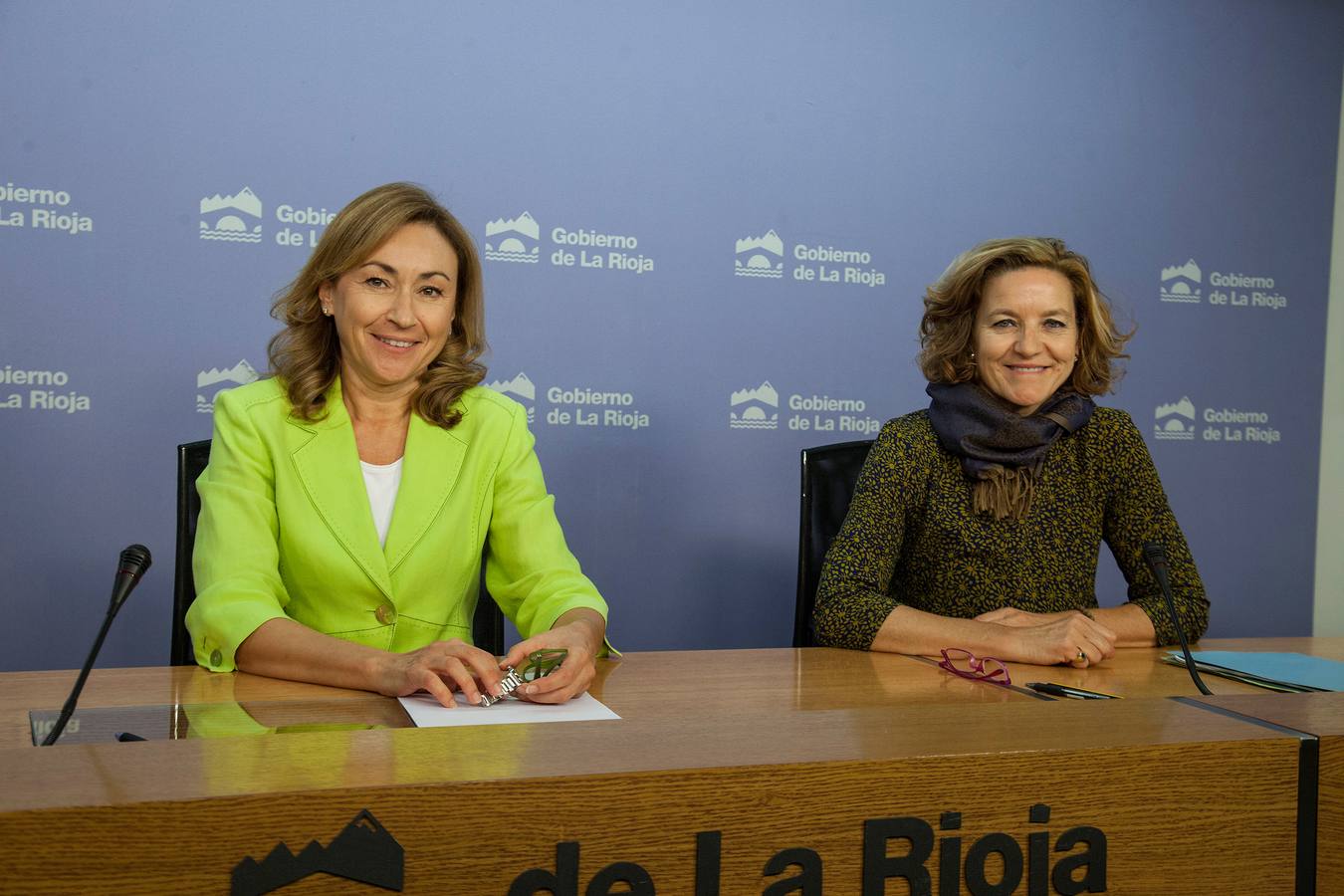 María Martín y Rosa López, en la presentación del programa de Salud Escolar. 