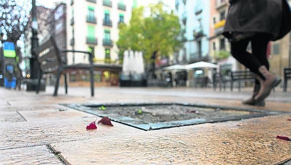 Tramo de la logroñesa calle Portales donde se concentran especialmente los problemas que denuncia el vecindario. 