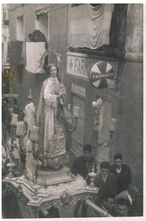 Procesión de la Inmaculada en Cervera  hace 60 años