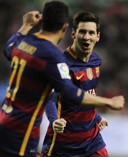 Messi grita su gol 300. :: reuters