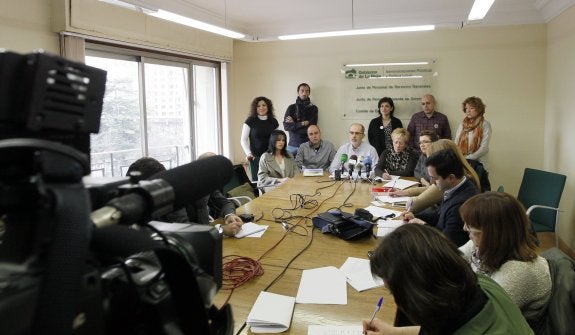 Representantes de CCOO, UGT, CSIF, STAR y FSES, en una imagen de archivo. :: justo rodríguez