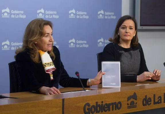 María Martín, con el documento de la estrategia en la mano, y Mª Ángeles Martínez de Salinas. :: d. uriel