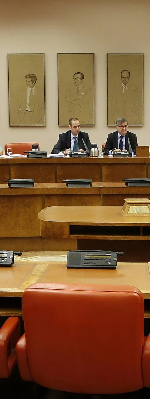 El presidente del FROB, Jaime Ponce, ayer durante su comparecencia en el Congreso. :: EFE