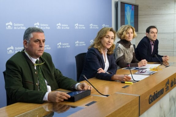 Oteo, Martín, López y Pinillos, ayer, durante la rueda de prensa. :: díaz uriel