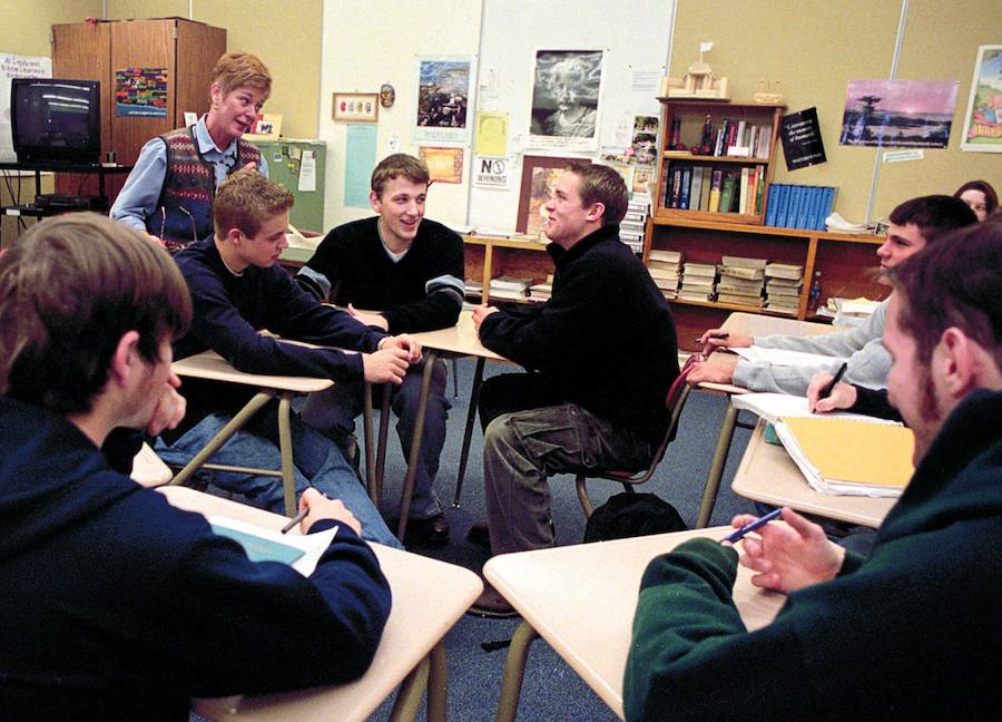 Alumnos en un instituto. 