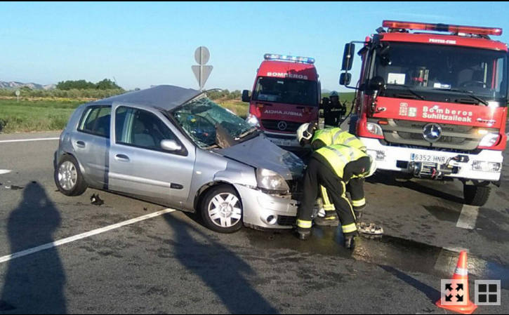 Imagen del accidente de esta mañana en la NA 122. 