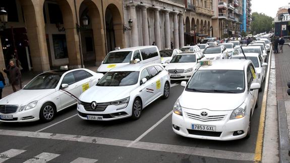 La anterior protesta de taxistas, en abril