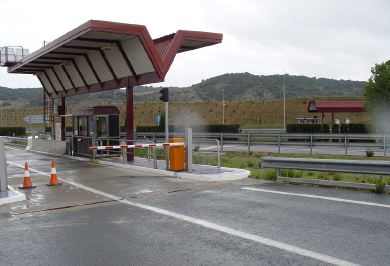 Salida de la AP-68 en el término municipal de Lodosa. /M.F.