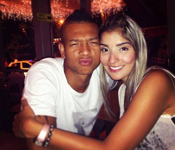 Freddy Guarín y su pareja Andreina Fiallo.