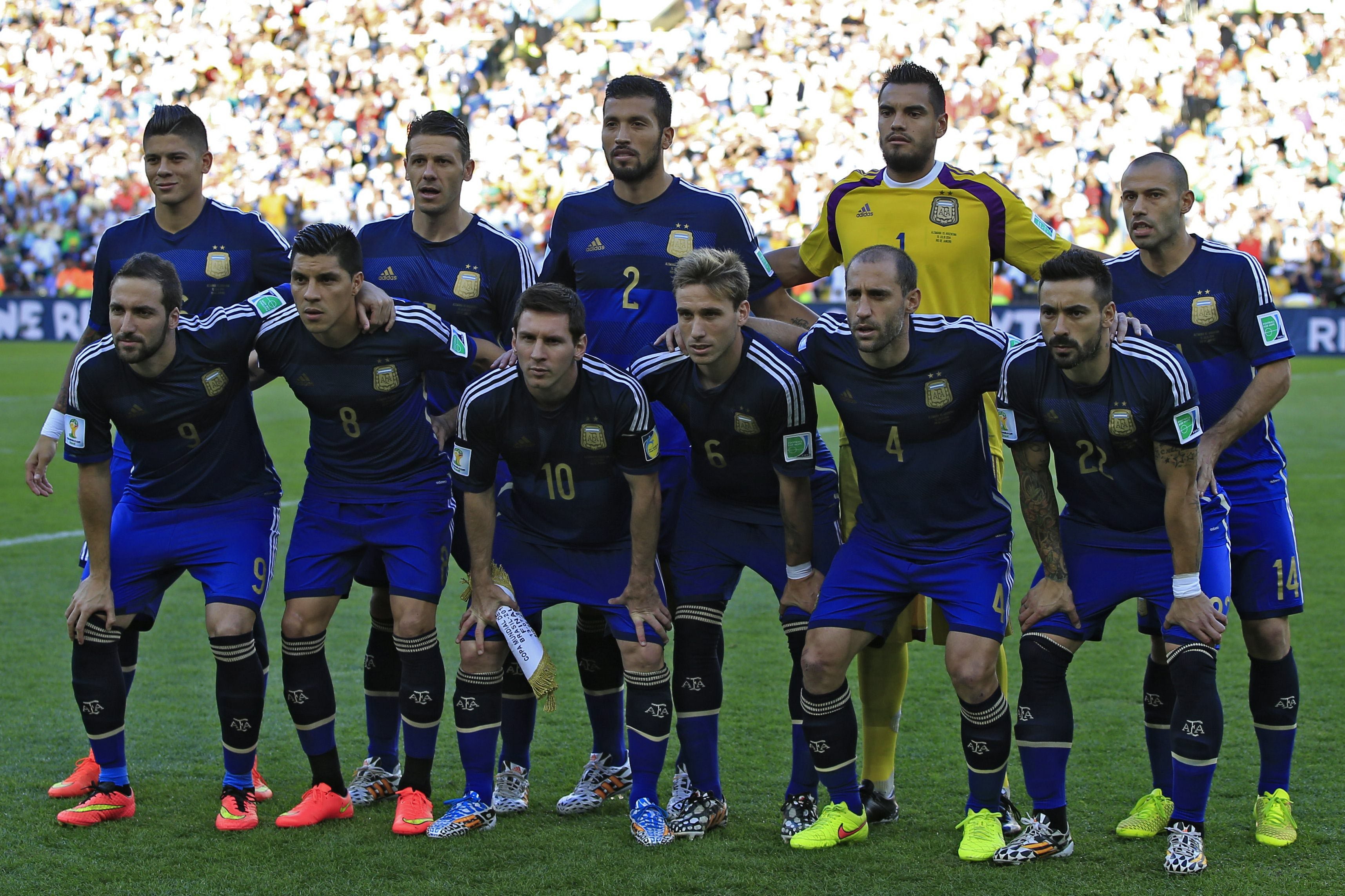 La selección argentina, antes del encuentro.