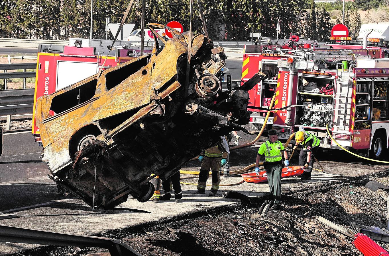 Violento accidente con ocho fallecidos en la A-7 en Alicante