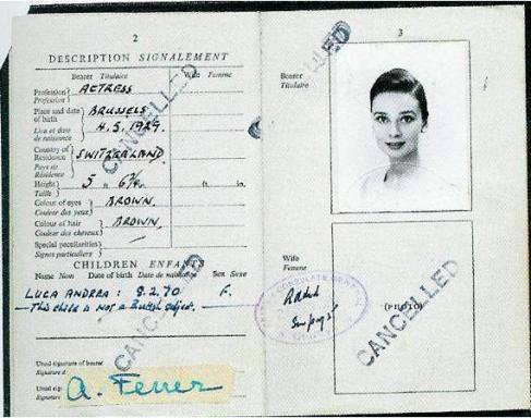 La actriz británica Audrey Hepburn.