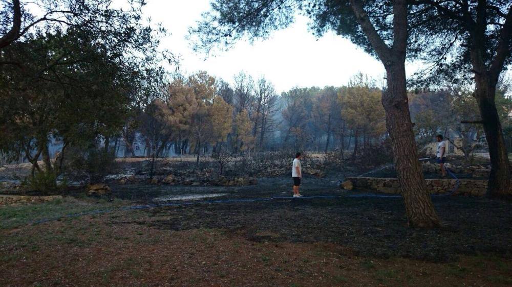 El rastro que ha dejado el incendio en el Montgó