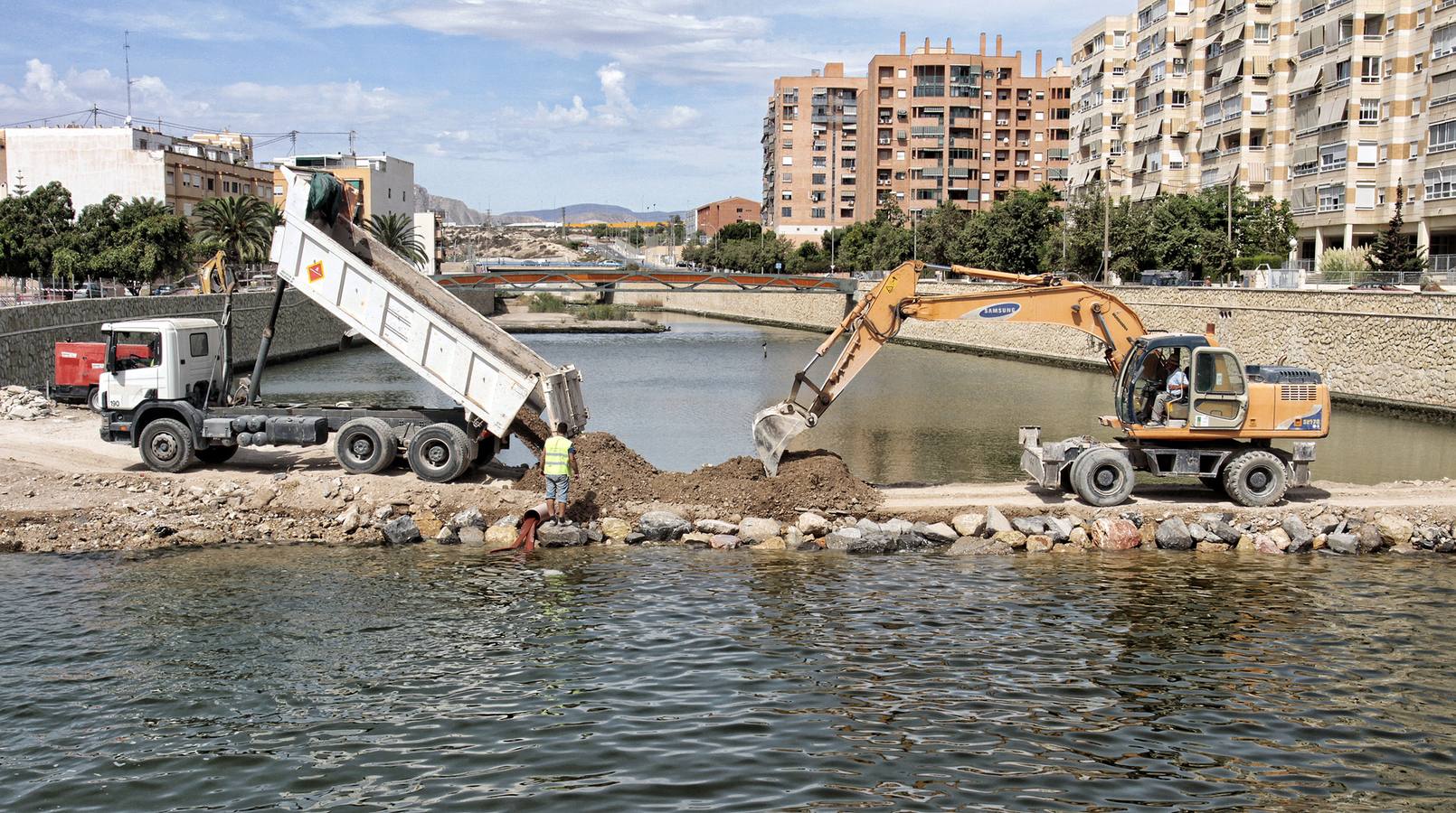 Obras en el barranco de las Ovejas en Alicante