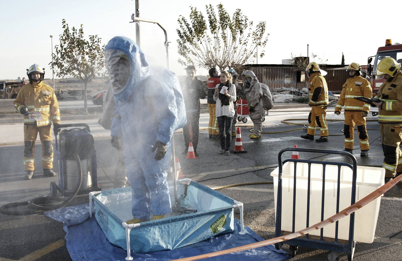 Simulacro de los bomberos de Alicante