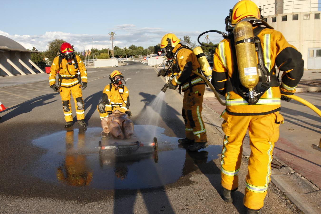 Simulacro de los bomberos de Alicante