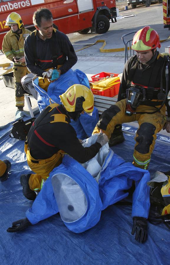 Simulacro de los bomberos de Alicante