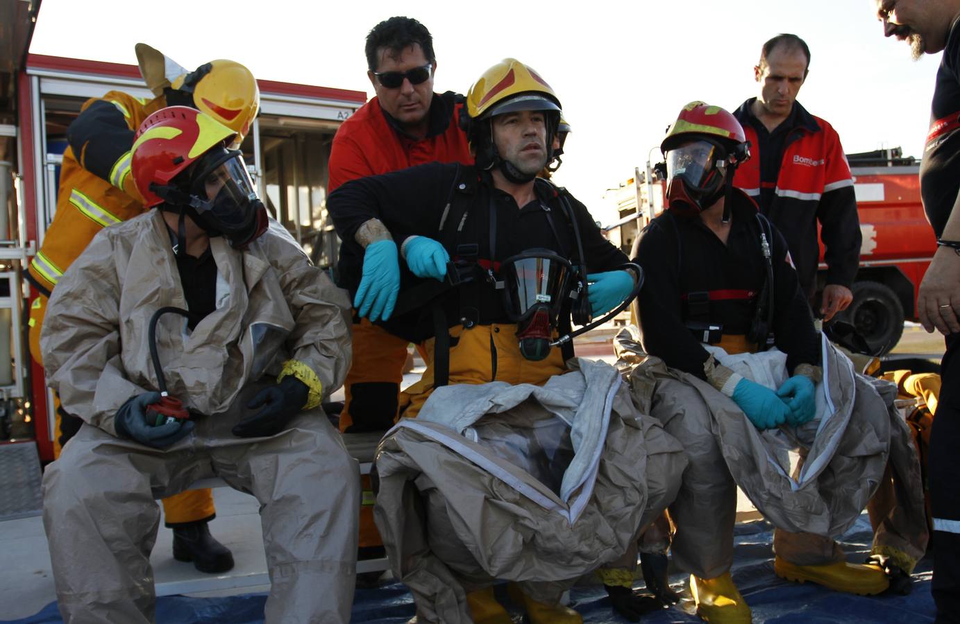 Simulacro de los bomberos de Alicante