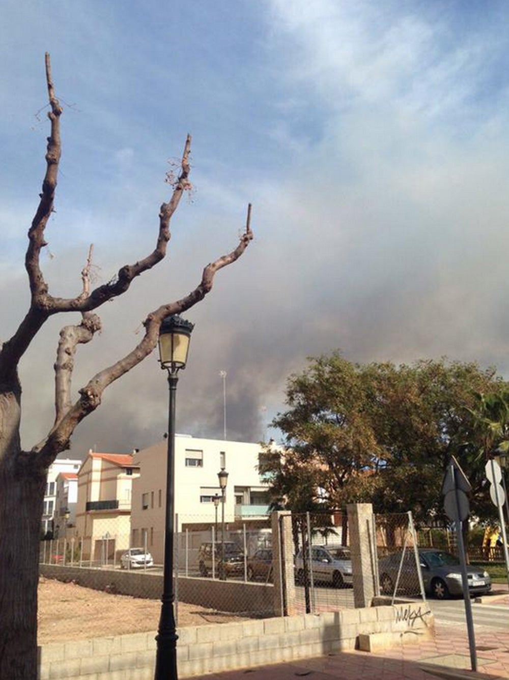 El incendio, desde Albuixech. 