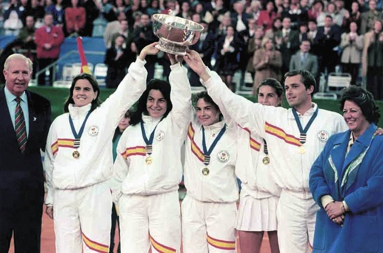 Imagen de 1995 de la Copa Federación España-Estados Unidos.