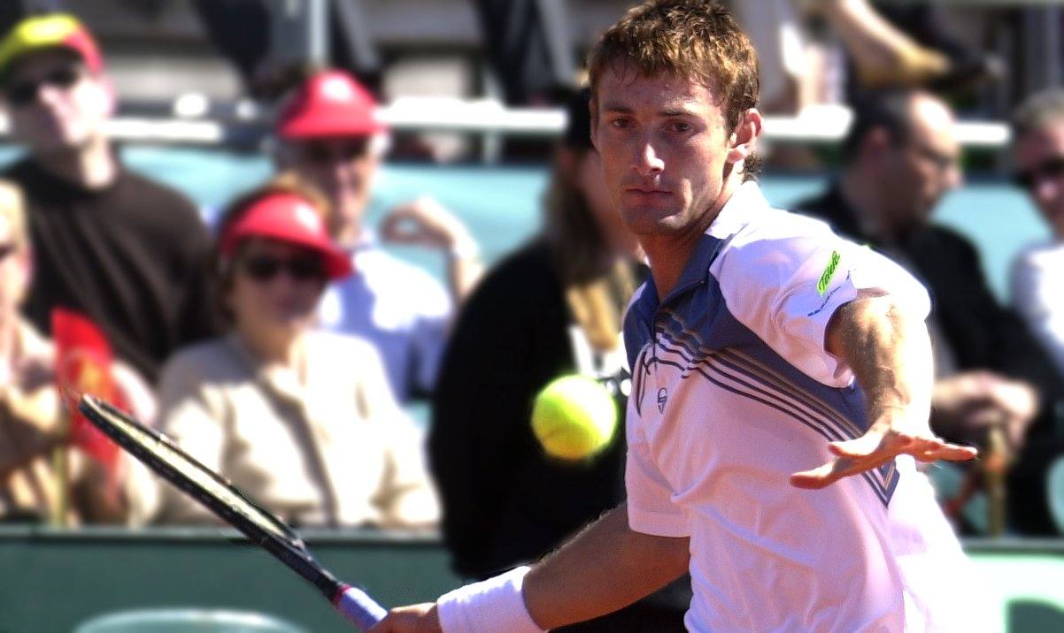 Juan Carlos Ferrero durante un partido de la Davis en 2003.