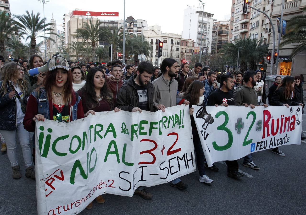 Manifestación de estudiantes en Alicante