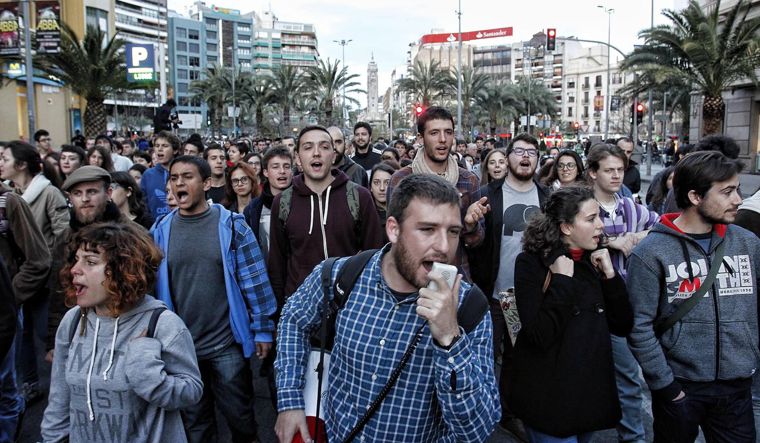 Manifestación de estudiantes en Alicante