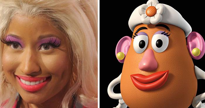 Nicky Minaj y la señora Patata de Toy Story. 