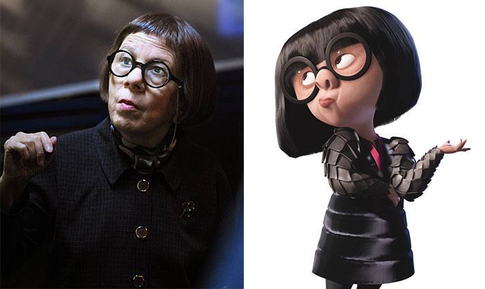 Linda Hundt como Edna de Los Increíbles. 
