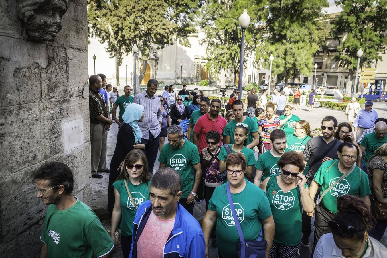 Protesta de la PAH en la puerta del Ayuntamiento