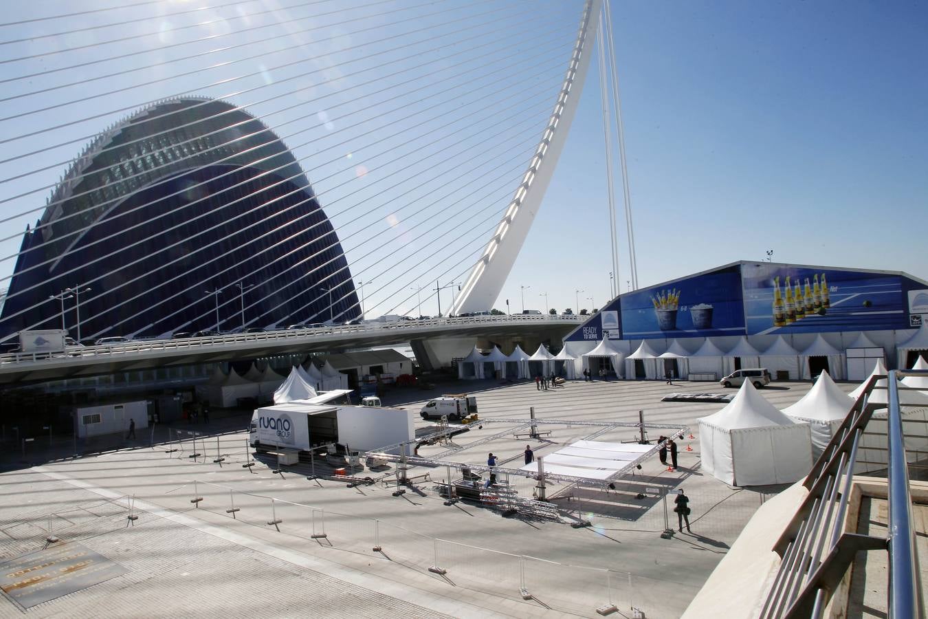 El Open de Tenis de Valencia, en pleno montaje