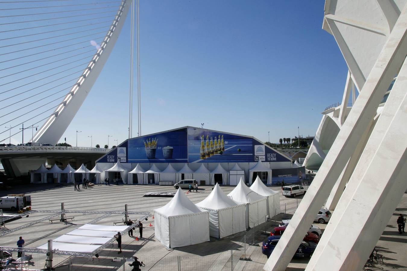 El Open de Tenis de Valencia, en pleno montaje